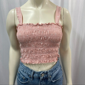 AMERICAN Eagle Pink Crop Top With Daisy Pattern Size Small